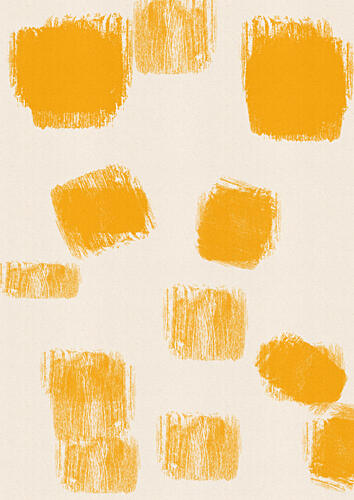 Abstract Yellow Brushstrokes Gold Print