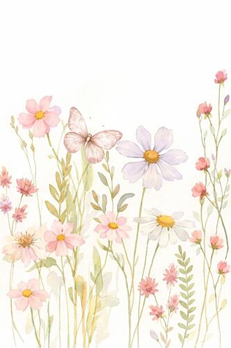 Pastel Wildflower Meadow Art Print