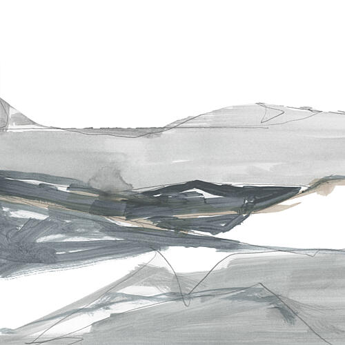 Serene Grey Landscape Art Print by Cartissi