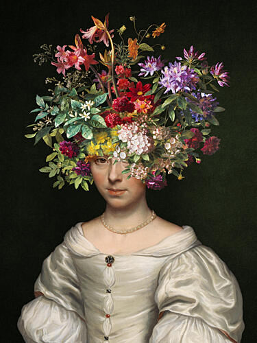 Enchanted Floral Portrait Art Print