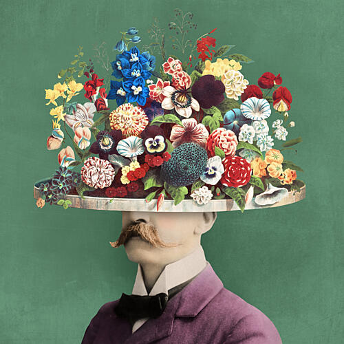 Gentlemans Floral Hat Art Print