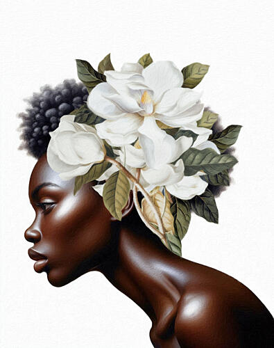 Elegant Magnolia Profile Art Print