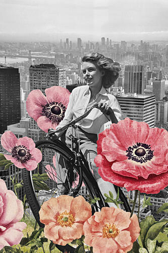 Whimsical City Blossoms Art Print