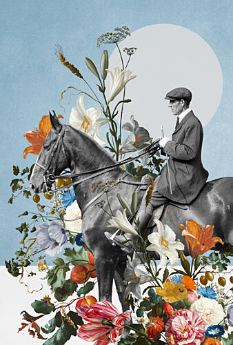 Vintage Equestrian Floral Dream Art Print