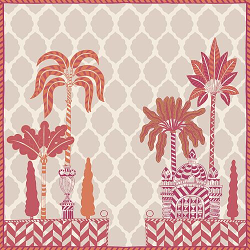 Moorish Palm Oasis Tropical Print