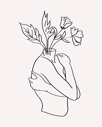 Feminine Floral Embrace Art Print