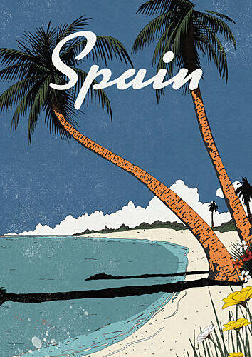 Spain Tropical Beach Art Print