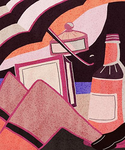 Relaxing Beach Night Art Print by Ellis Illustrations