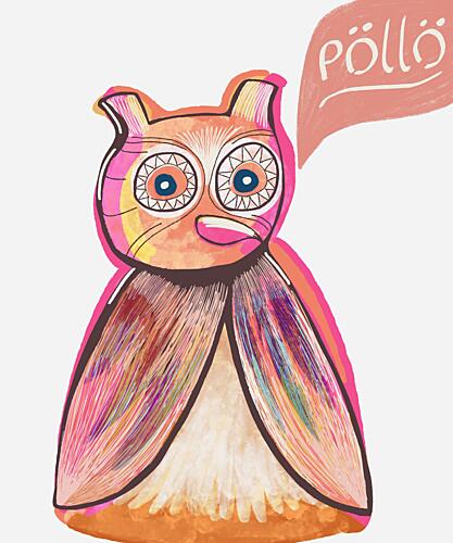 Vibrant Whimsical Owl Art Print by Ellis Illustrations