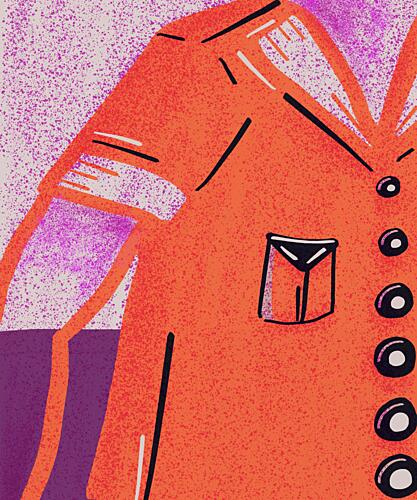 Orange Jacket Illustration Art Print by Ellis Illustrations