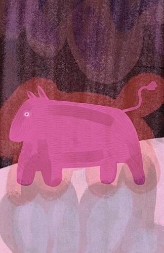Whimsical Pink Creature Art Print by Ellis Illustrations