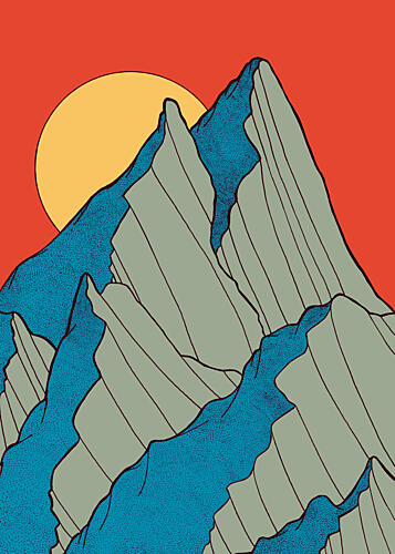 Jagged Peaks Sunset Art Print