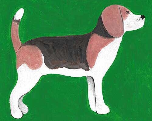 Tricolor Beagle Dog Art Print by Lerin Freyou