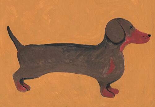 Sweet Dachshund Dog Art Print by Lerin Freyou
