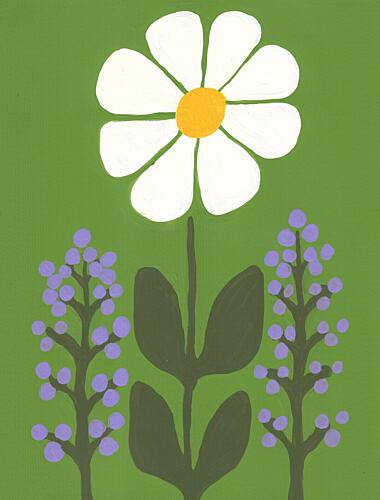 Cheerful Daisy Garden Art Print by Lerin Freyou