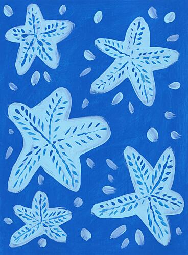 Ocean Starfish Pattern Art Print by Lerin Freyou