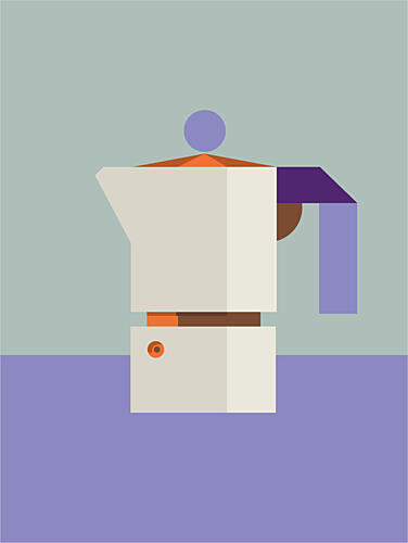 Geometric Coffee Maker Art Print by Daria Ivanovna