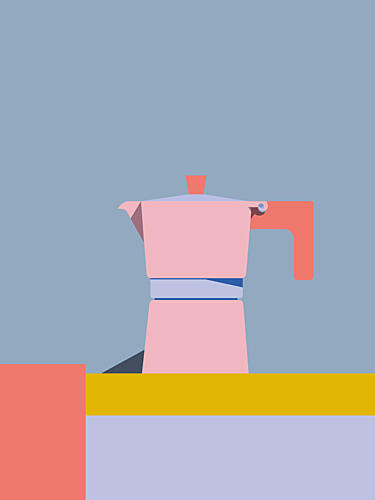 Pink Moka Pot Art Print by Daria Ivanovna