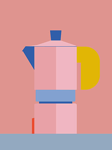 Pink Moka Pot Art Print by Daria Ivanovna