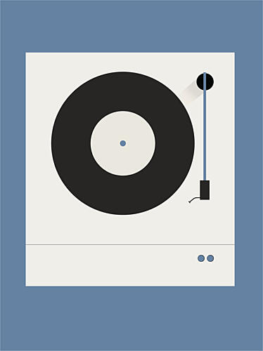 Minimalist Record Player Art Print by Daria Ivanovna
