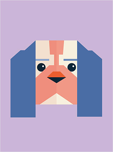 Geometric Dog Portrait Art Print by Daria Ivanovna