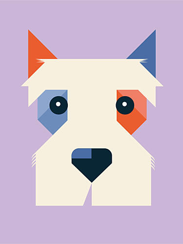 Geometric Westie Dog Art Print by Daria Ivanovna