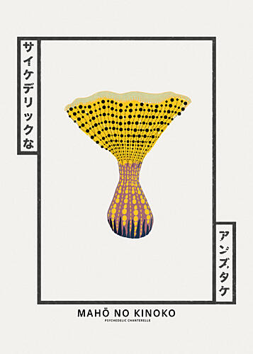 Magic Dotted Mushroom Art Print