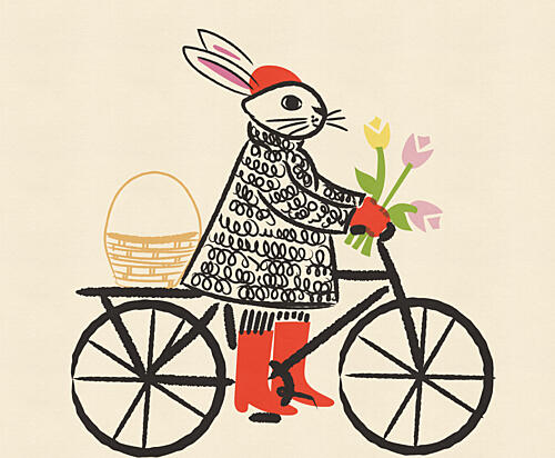 Whimsical Bunny Ride Art Print