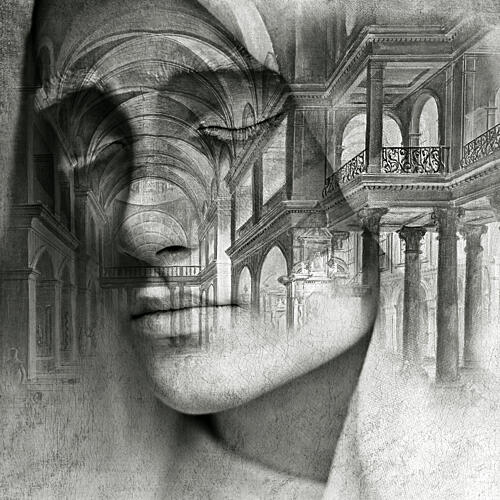 Surreal Woman Architecture Art Print