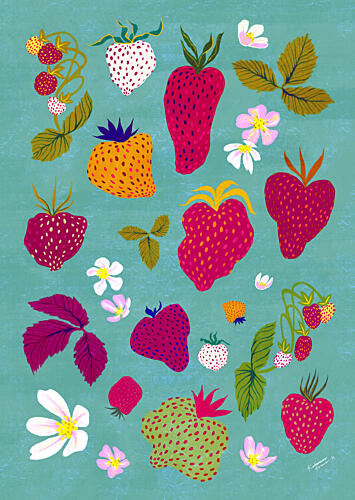 Sweet Strawberry Harvest Art Print