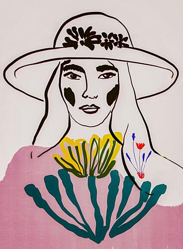 Colorful Floral Portrait Art Print
