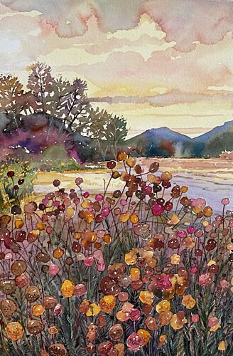 Golden Hour Bloom Gold Print