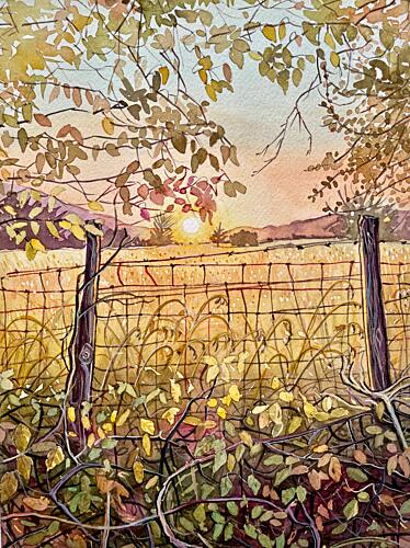 Golden Autumn Sunset Gold Print