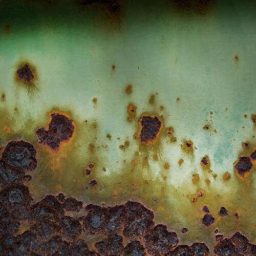 Weathered Green Metal Patina Art Print by Studio Meikle