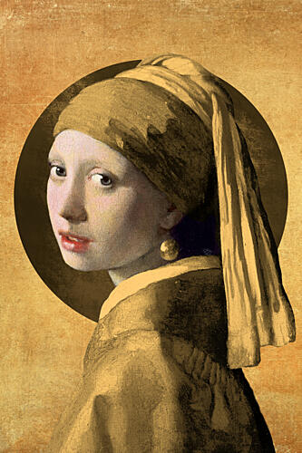 Golden Woman Portrait Gold Print