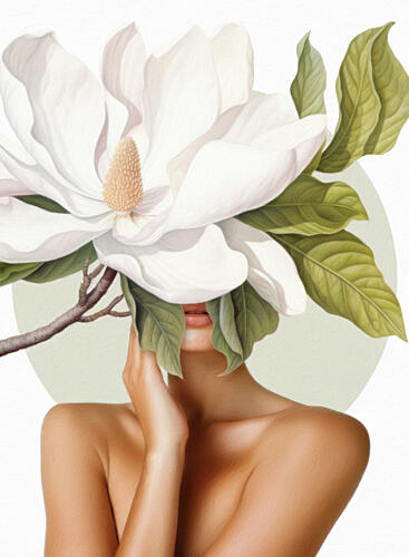 Serene Magnolia Bloom Art Print