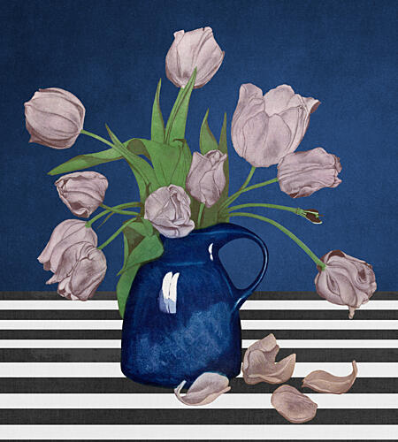 Pink Tulips Still Life Art Print