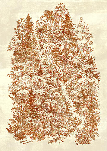 Intricate Forest Drawing Art Print