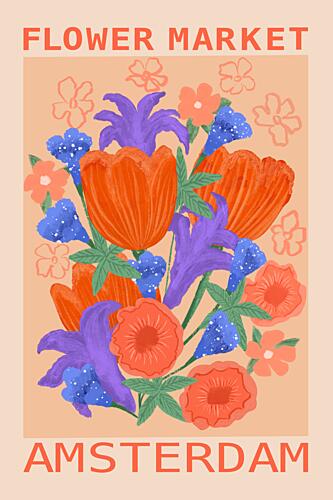 Amsterdam Flower Market Art Print