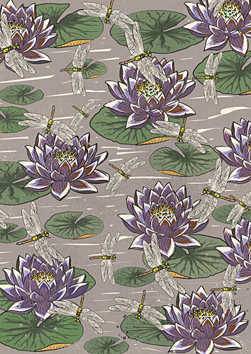 Water Lily Dragonflies Art Print