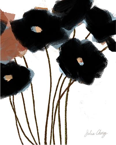 Black and Rust Flower 2 Art Print