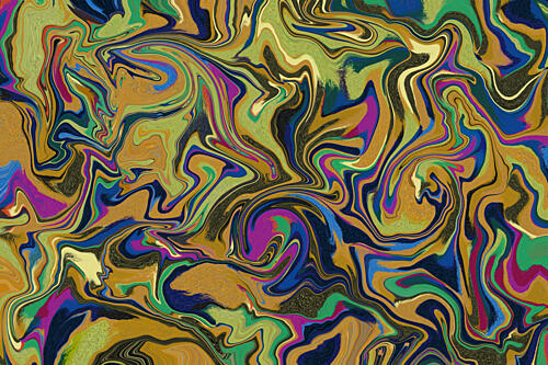 Liquidcolorsno02 Gold Print