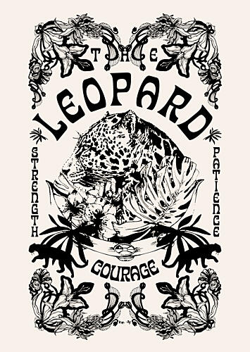 Ornate Leopard Power Art Print