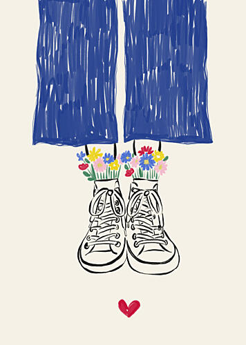 Flowery Shoes Love Art Print
