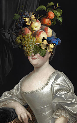 Surreal Fruit Headdress Art Print