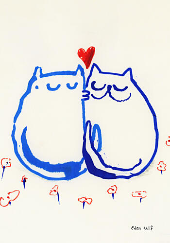 Lovin Cats Art Print by Eden Kalif