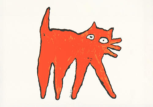 Orange Cat Pop art reproduction
