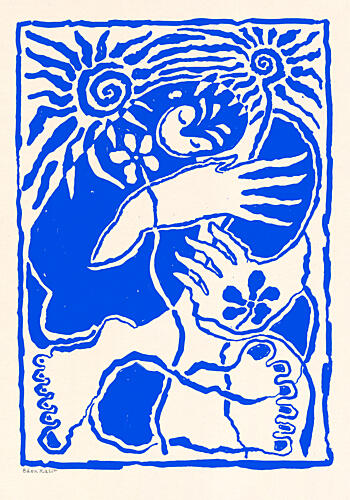 Protection Blue Art Print by Eden Kalif