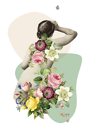 Ethereal Floral Back Art Print