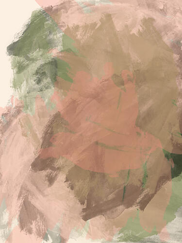 Soft Blush Green Abstract Art Print